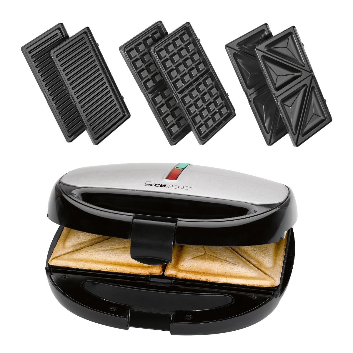 Clatronic Multigrill, Sandwichtoaster mit Wechselplatten ST/WA 3670