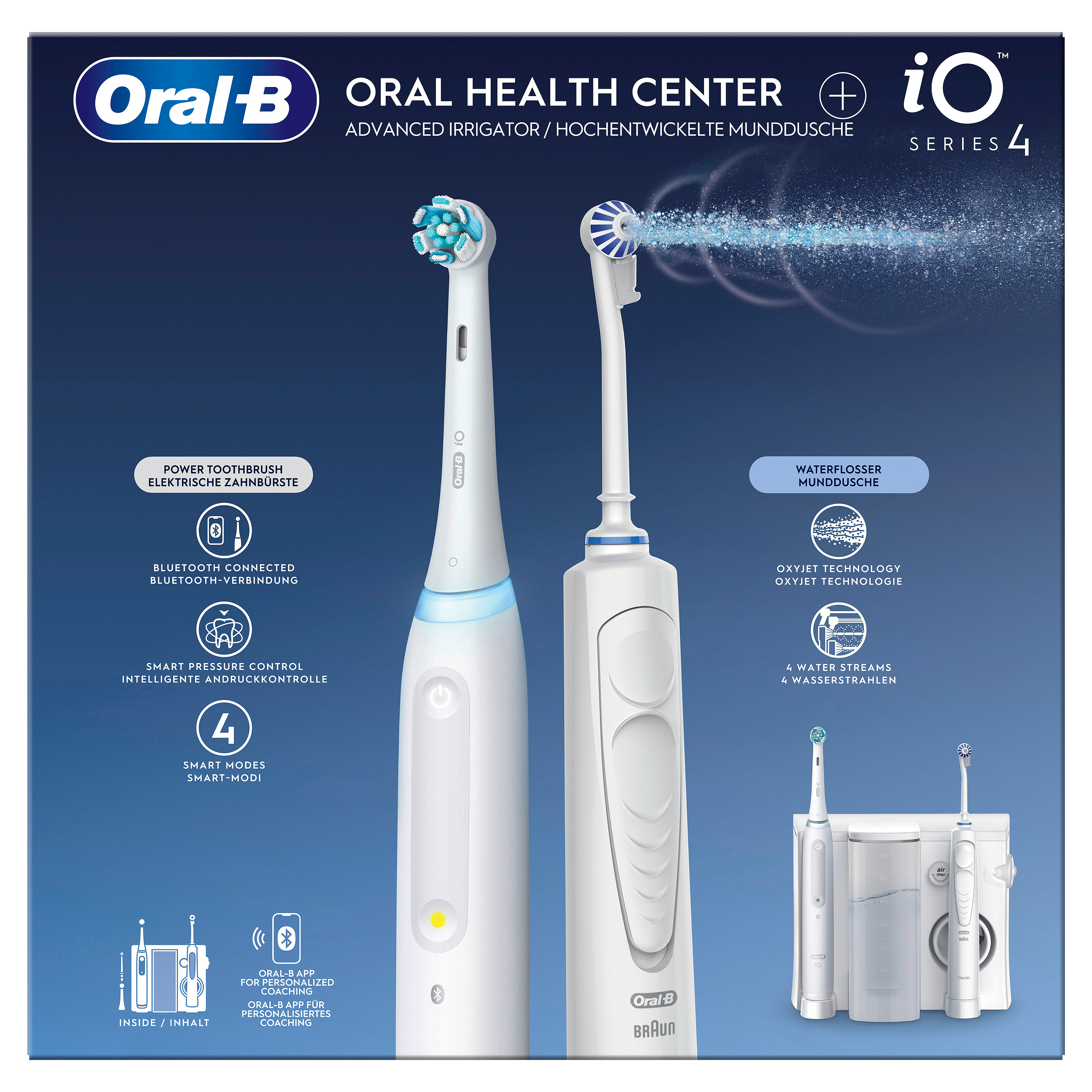 Oral-B OxyJet Reinigungssystem-Munddusche + Oral-B iO Series 4