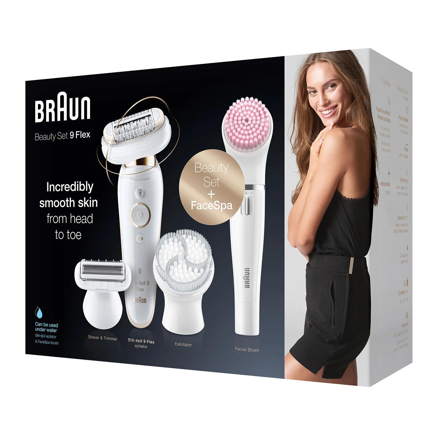 Silk-épil 9 Flex 9100 Beauty Set Wet & Dry Epilierer inkl. Braun FaceSpa