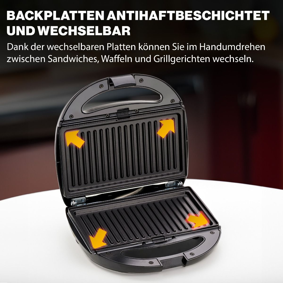 Clatronic Multigrill, Sandwichtoaster mit Wechselplatten ST/WA 3670