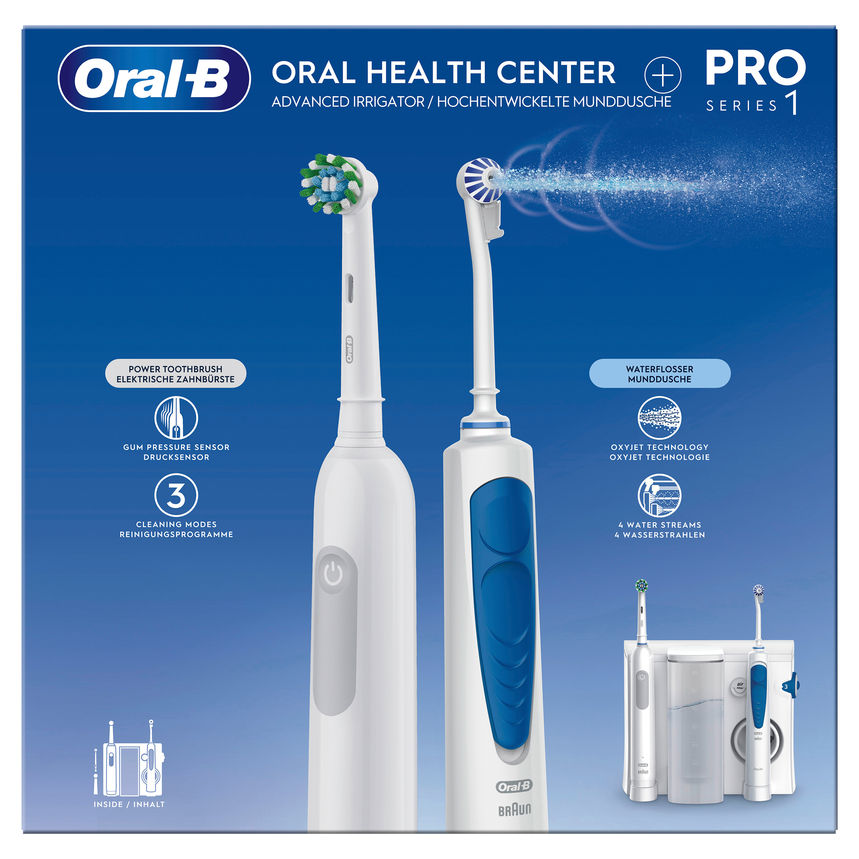 Oral-B OxyJet Reinigungssystem-Munddusche + Oral-B Pro 1