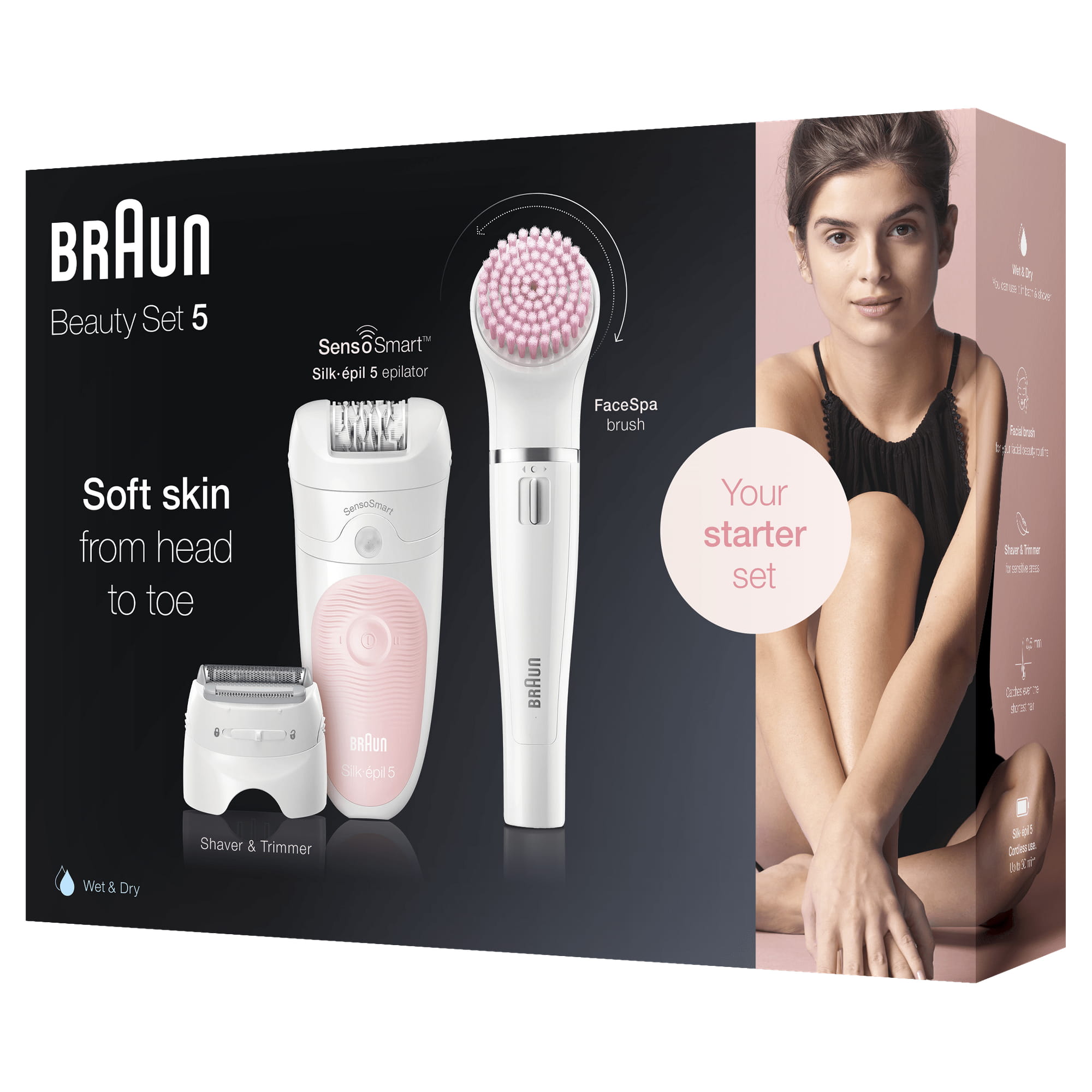 Braun Silk-épil Beauty-Set 5 5-875 Starter, weiß/rosa