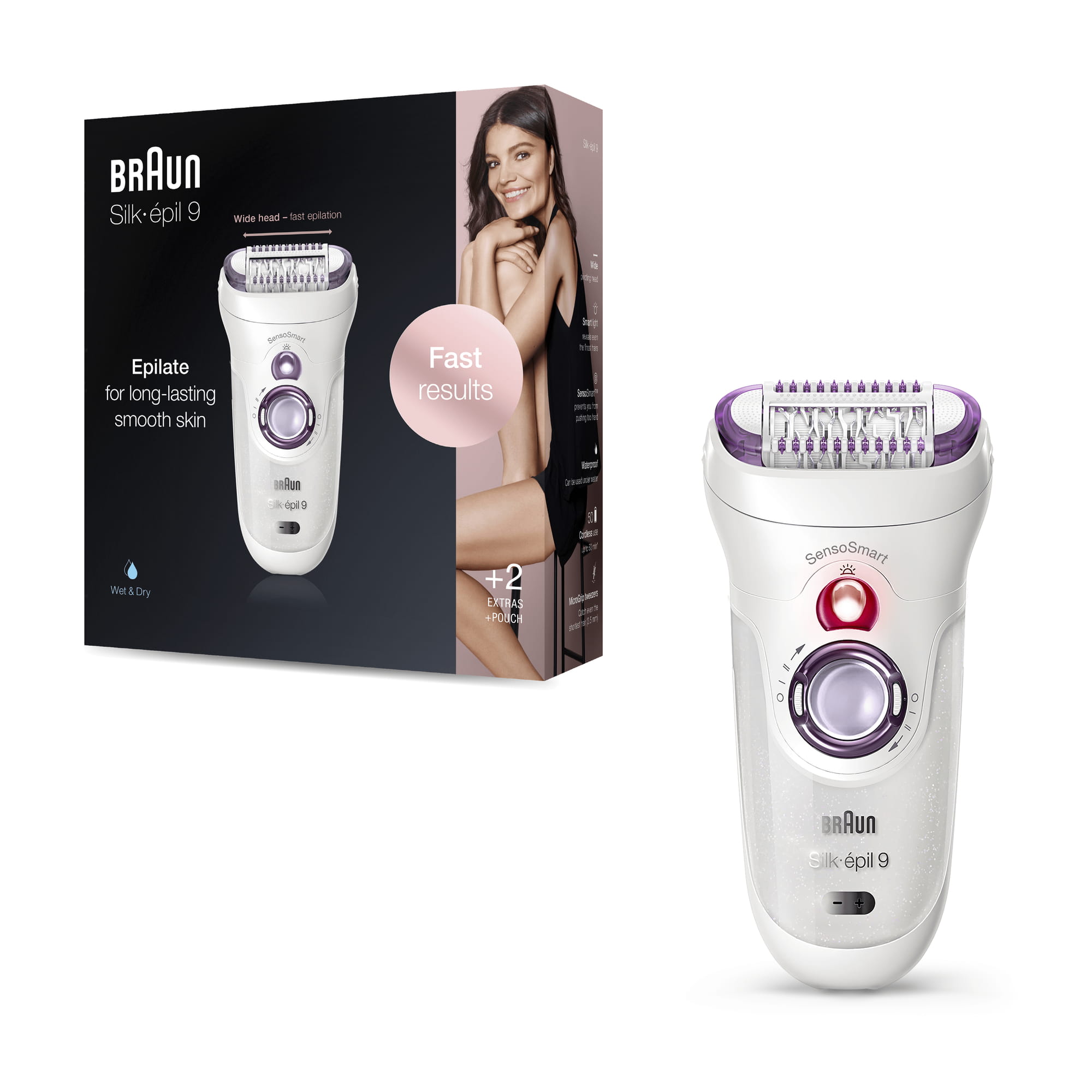 Braun Silk-épil 9 9-700 Epilierer, weiß/lila