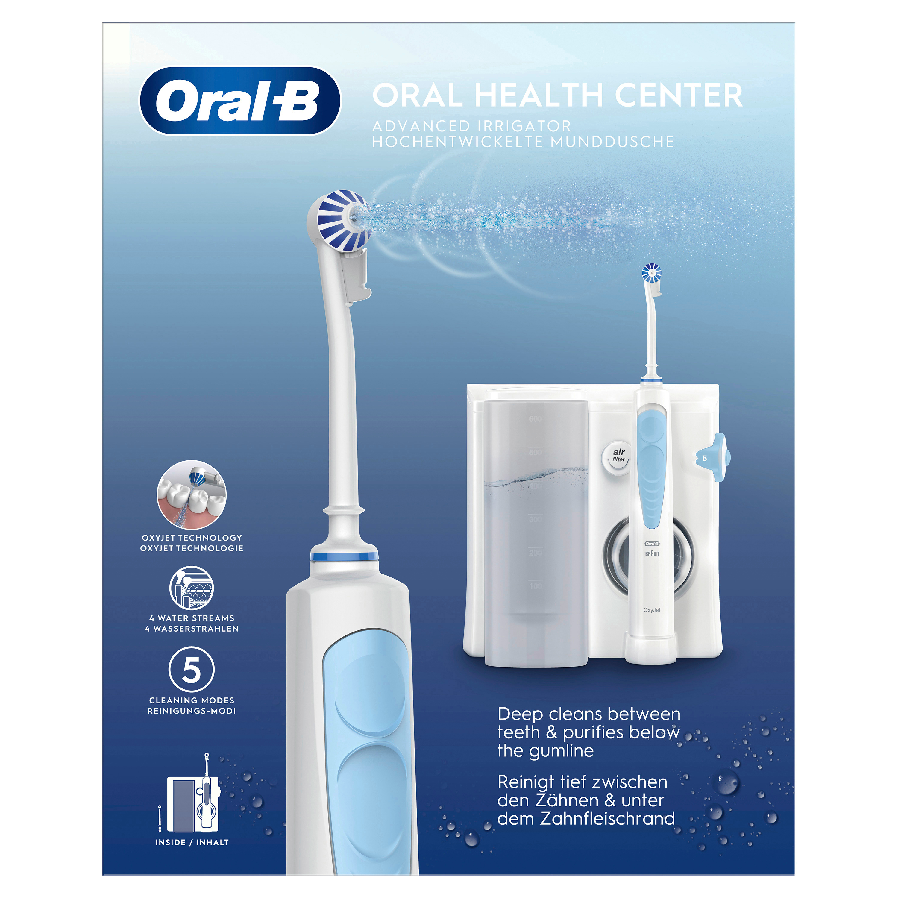 Oral-B OxyJet und WaterJet Reinigungssystem-Munddusche, JAS23