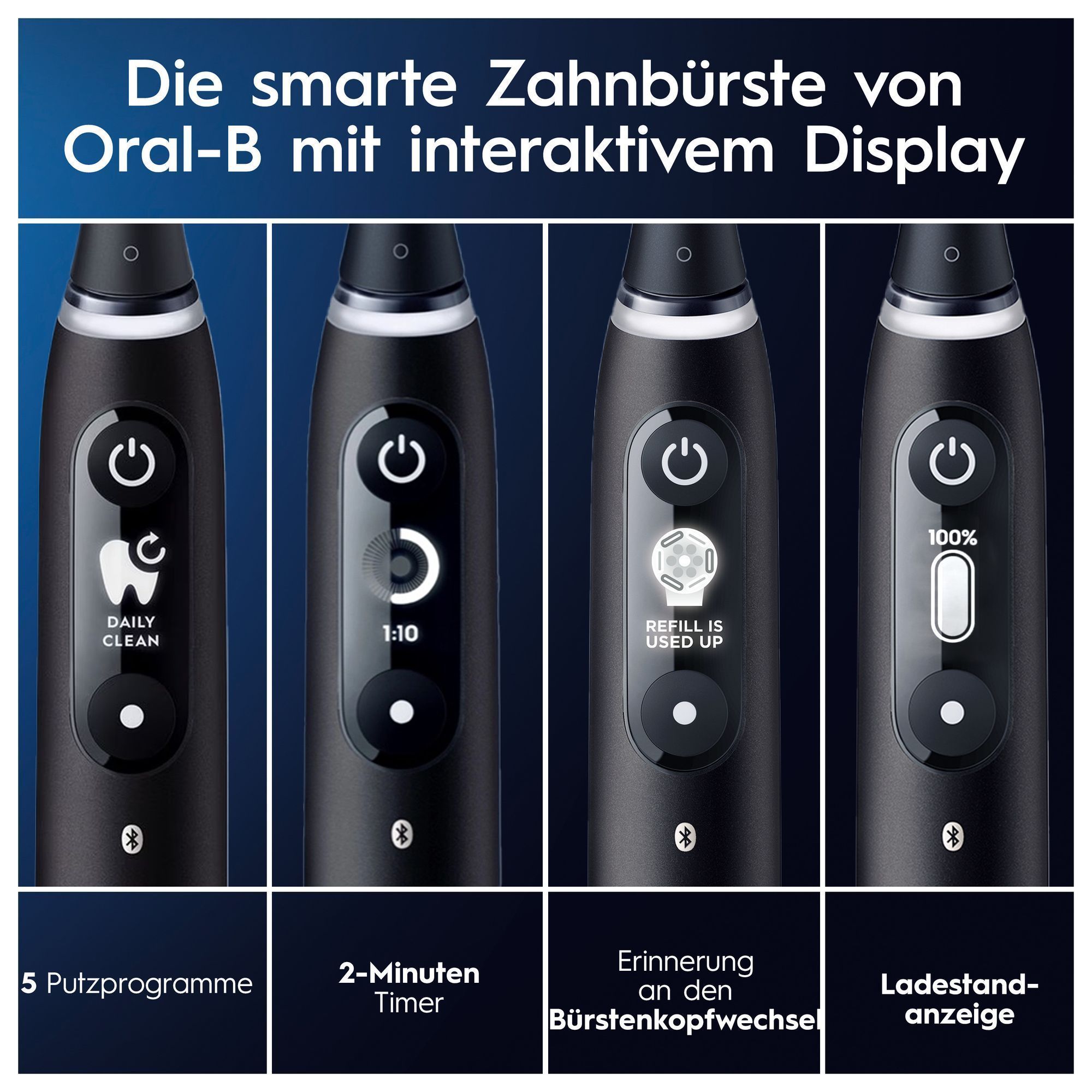 Oral-B iO 7N Elektrische Zahnbürste mit Magnet-Technologie, schwarz