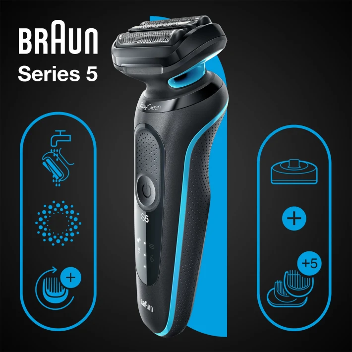 Braun Series 5 51-M4500cs Nass- und Trockenrasierer inkl. Ladestation und EasyClick-Aufsatz