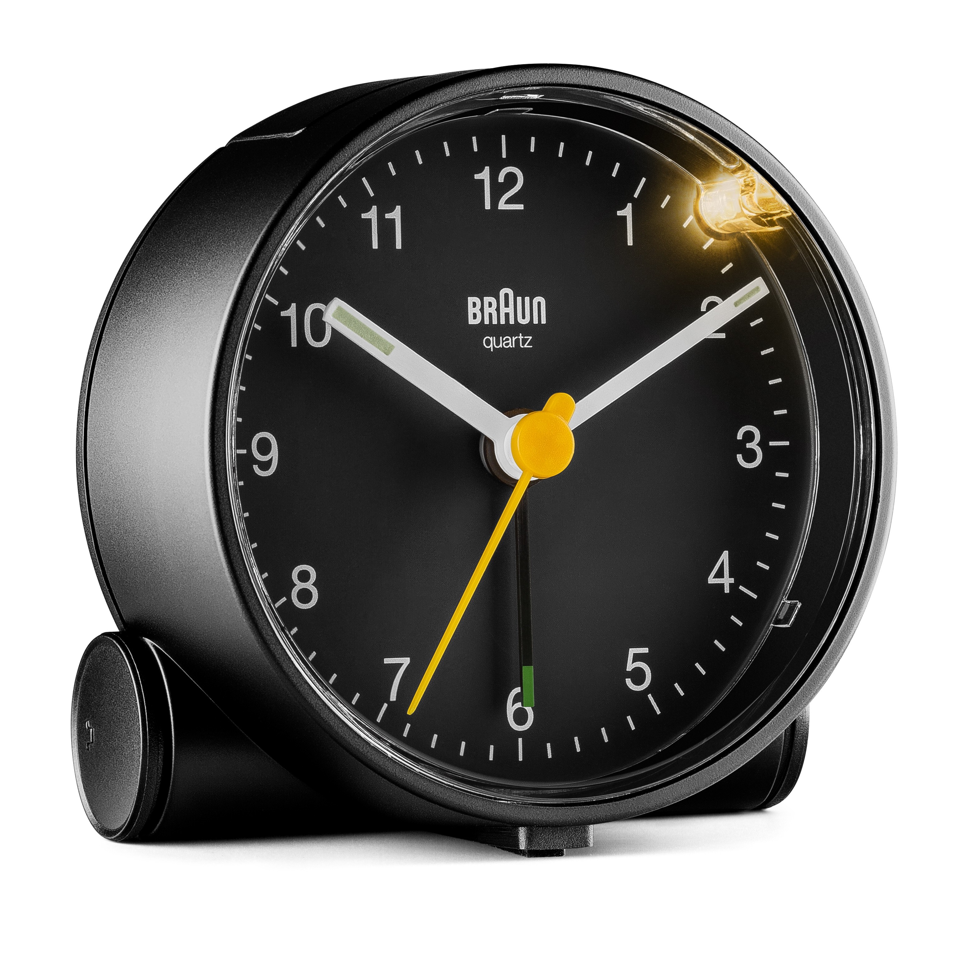 Braun Quartz Wecker BC01 schwarz mit Lichtfunktion