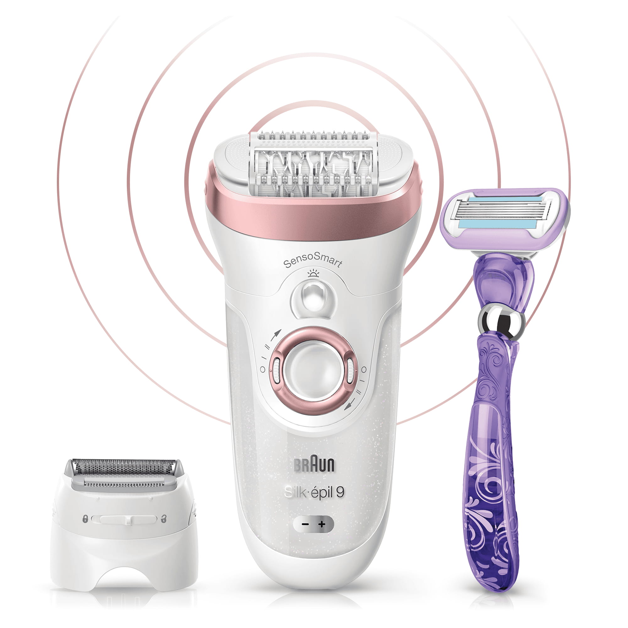 Braun Silk-épil 9 9-870 SensoSmart Epilierer mit 7 Extras,  Roségold