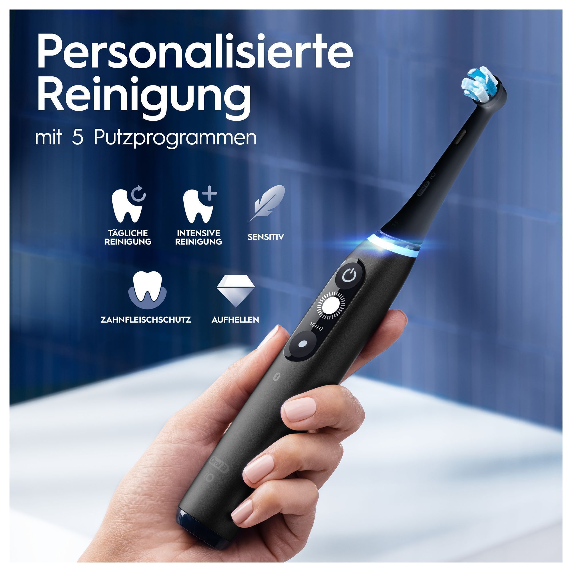 Oral-B iO 7N Elektrische Zahnbürste mit Magnet-Technologie, schwarz