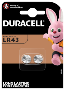 Duracell Alkaline LR43 B2 Knopfzellenbatterie