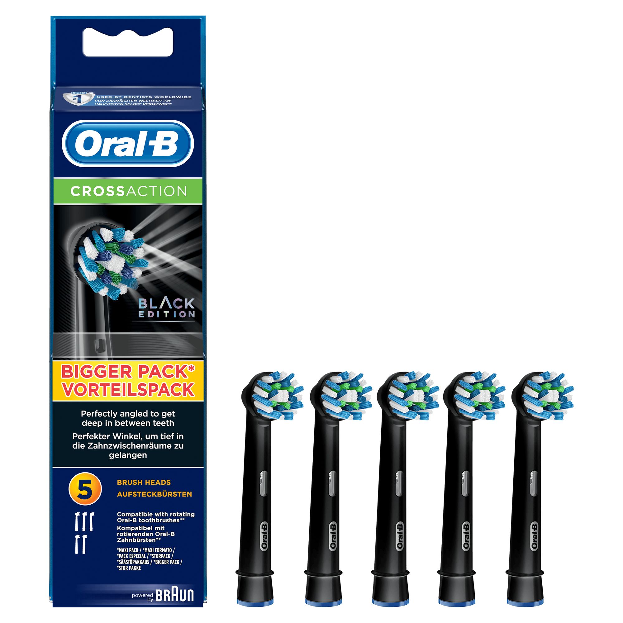 Ersatzzahnbuerste Oral B CrossAction Black Editon 5er Pack