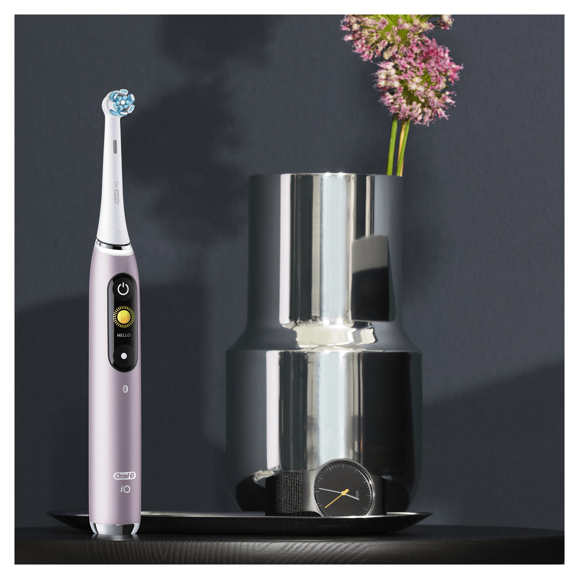 Oral-B iO 9 Elektrische Zahnbürste mit Magnet-Technologie, rose quartz