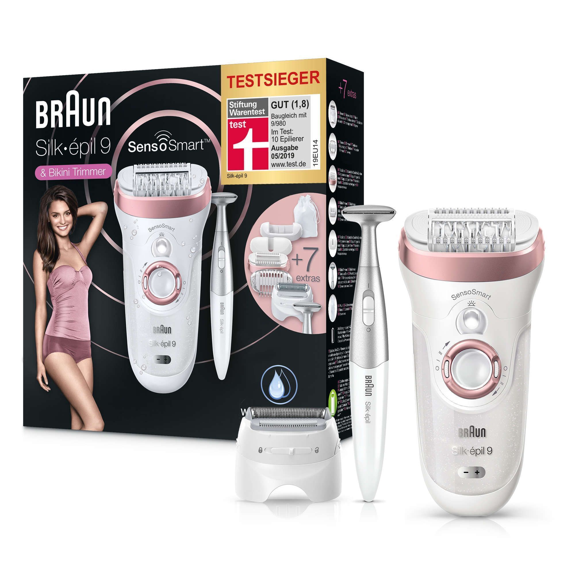 Braun Silk-épil Beauty-Set 9 9-890 SensoSmartTM, inkl. 7 Extras, rose/gold